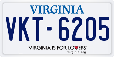 VA license plate VKT6205