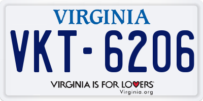 VA license plate VKT6206
