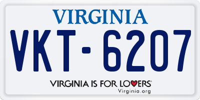 VA license plate VKT6207