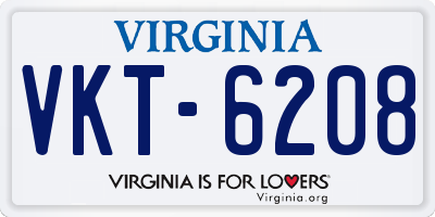VA license plate VKT6208