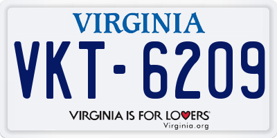VA license plate VKT6209