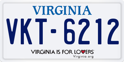 VA license plate VKT6212
