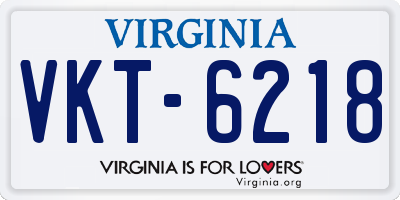 VA license plate VKT6218