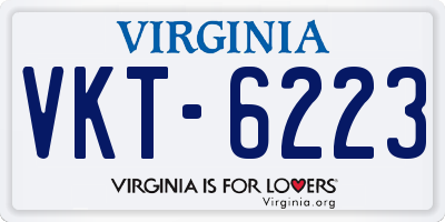 VA license plate VKT6223