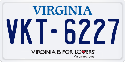 VA license plate VKT6227