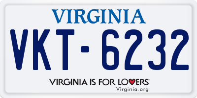 VA license plate VKT6232