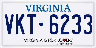 VA license plate VKT6233