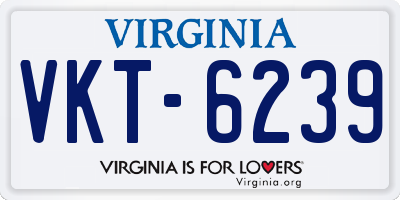 VA license plate VKT6239