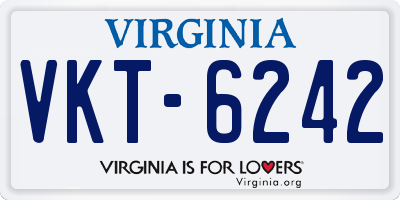 VA license plate VKT6242