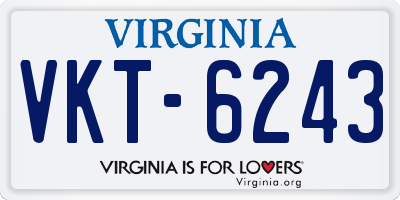 VA license plate VKT6243