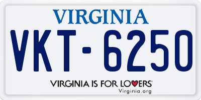 VA license plate VKT6250