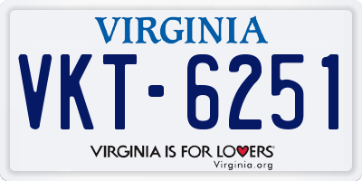 VA license plate VKT6251
