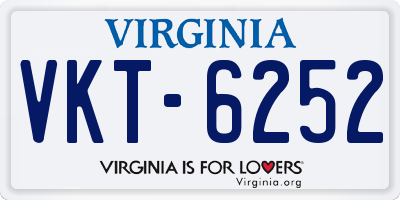 VA license plate VKT6252