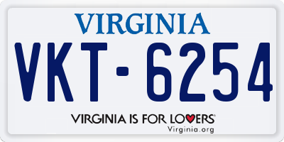 VA license plate VKT6254