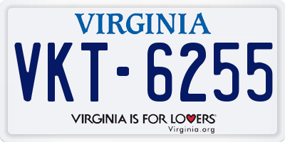 VA license plate VKT6255