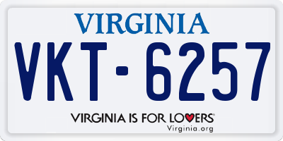 VA license plate VKT6257