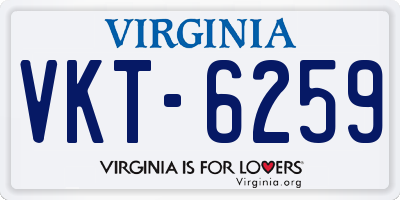 VA license plate VKT6259