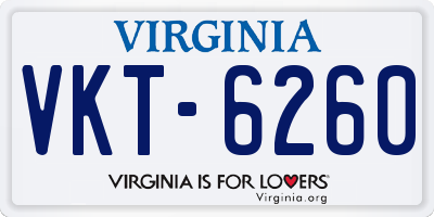 VA license plate VKT6260