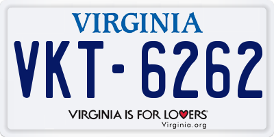 VA license plate VKT6262