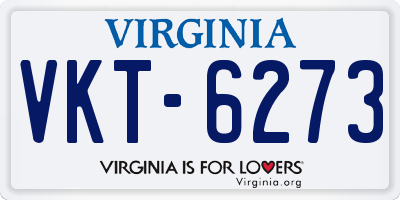 VA license plate VKT6273