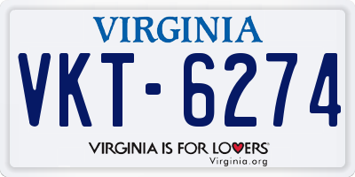 VA license plate VKT6274
