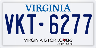 VA license plate VKT6277
