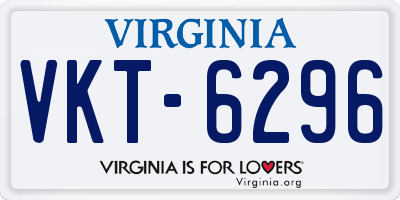 VA license plate VKT6296