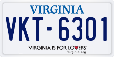 VA license plate VKT6301