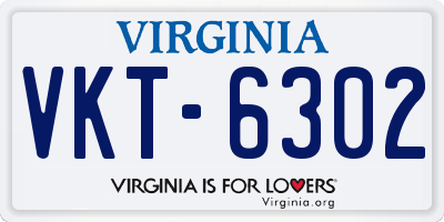 VA license plate VKT6302