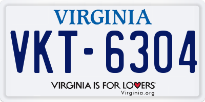 VA license plate VKT6304