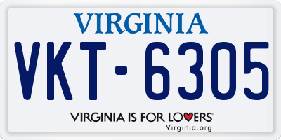 VA license plate VKT6305