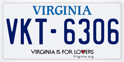 VA license plate VKT6306