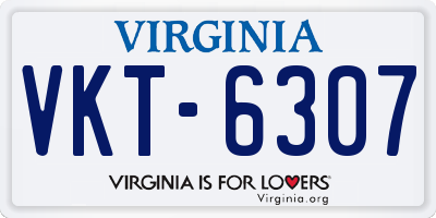 VA license plate VKT6307