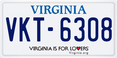 VA license plate VKT6308