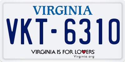 VA license plate VKT6310