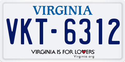 VA license plate VKT6312