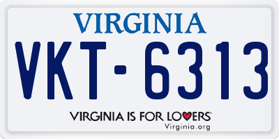 VA license plate VKT6313