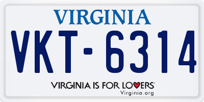 VA license plate VKT6314