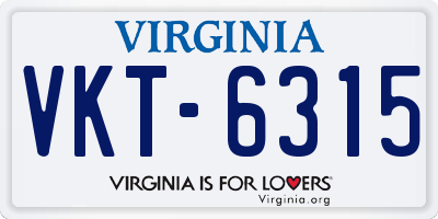 VA license plate VKT6315