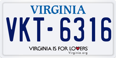 VA license plate VKT6316