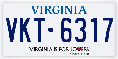 VA license plate VKT6317