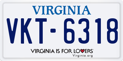 VA license plate VKT6318