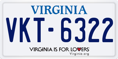 VA license plate VKT6322