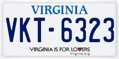 VA license plate VKT6323