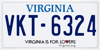 VA license plate VKT6324