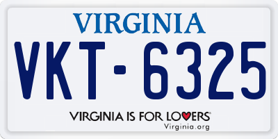 VA license plate VKT6325