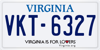 VA license plate VKT6327