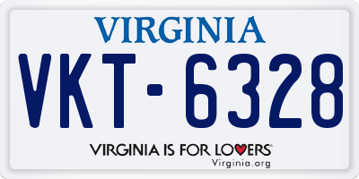 VA license plate VKT6328