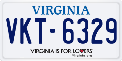 VA license plate VKT6329