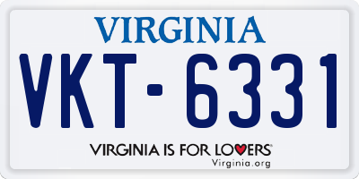 VA license plate VKT6331